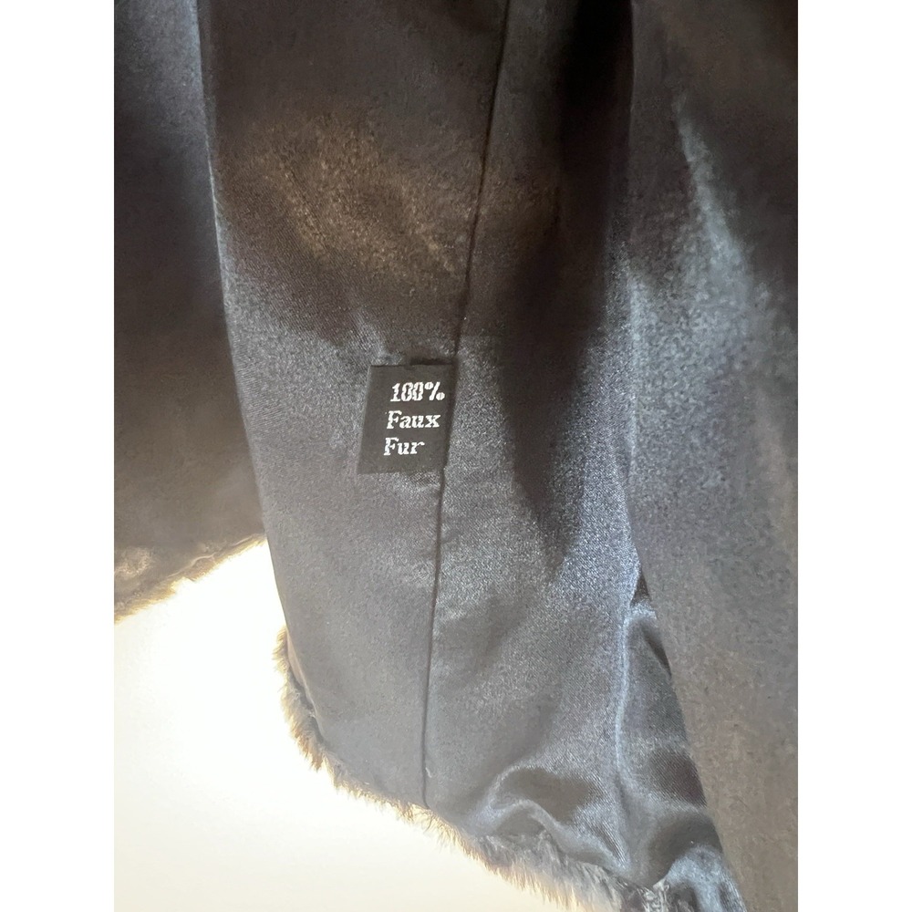 Vtg Y2K Mob Wife Cache Faux Fur Vest Women L Rhinestone Festival Rave Party - Picture 6 of 9